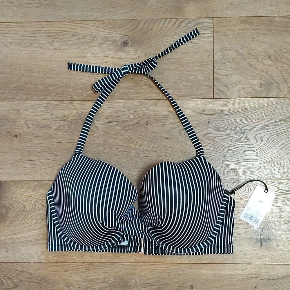Striped Halter Bikini Top